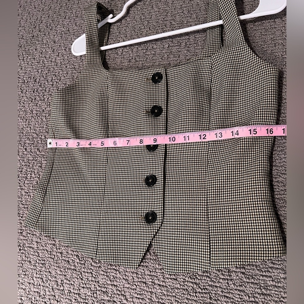 Dkny Houndstooth Patterned Vest - image 7